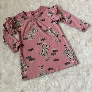 Tea Collection Pink Leopard Print Kids Dress